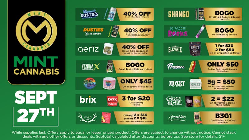 The Mint Cannabis - Phoenix Saturday Featured Deals