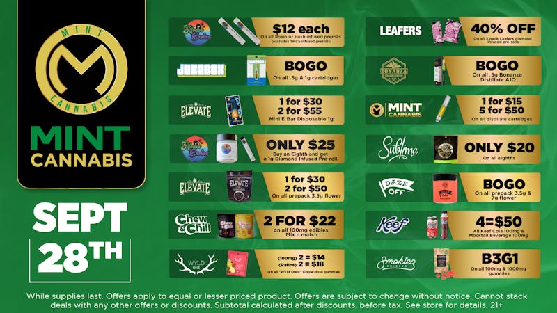 The Mint Cannabis - Mesa Sunday Featured Deals