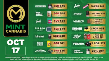 Mint Cannabis - Willowbrook Mint Willowbrook Friday Specials!