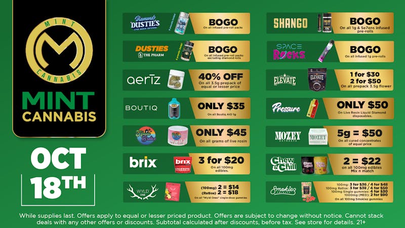 The Mint Cannabis - Mesa Saturday Featured Deals