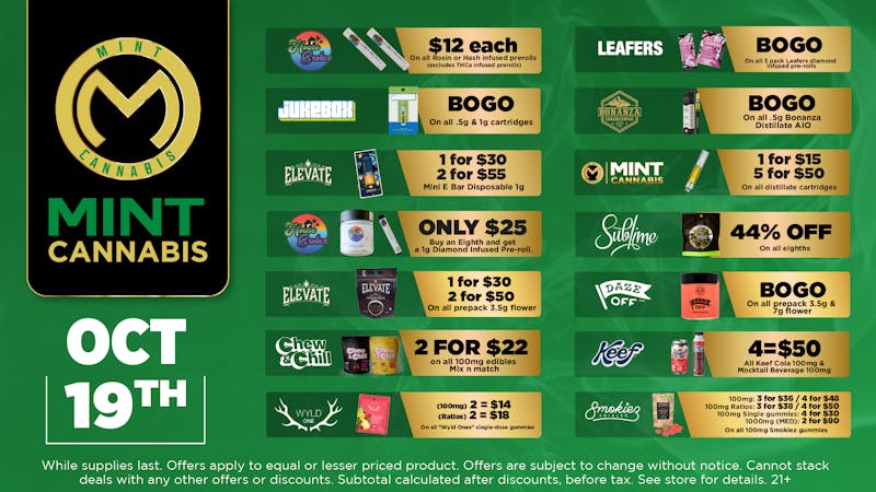 The Mint Cannabis - Mesa Sunday Featured Deals