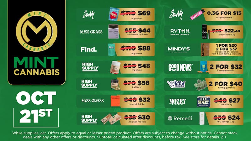 Mint Cannabis - Willowbrook Mint Willowbrook Tuesday Deals