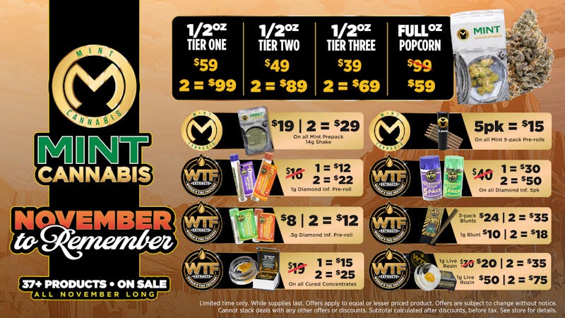 The Mint Cannabis - Tempe Mint Nov Savings 1