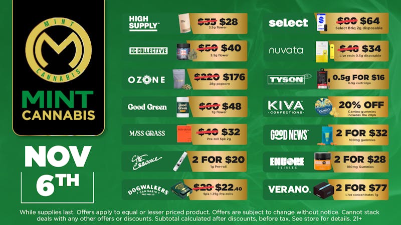 Mint Cannabis - Willowbrook Mint Willowbrook Thursday Specials!
