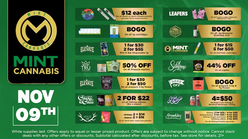 The Mint Cannabis - Mesa Sunday Featured Deals