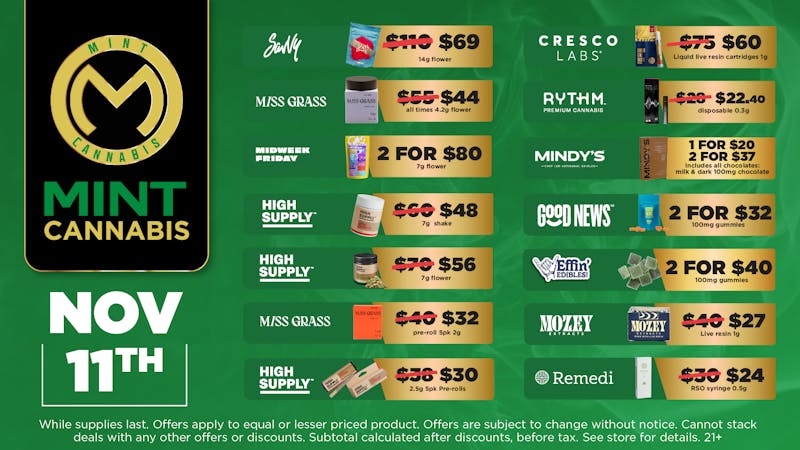 Mint Cannabis - Willowbrook Mint Willowbrook Tuesday Deals