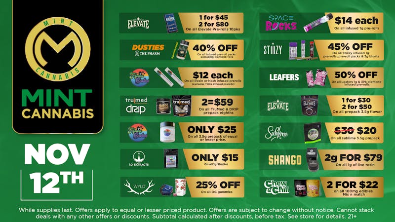 The Mint Cannabis - Tempe Weds Featured Deals