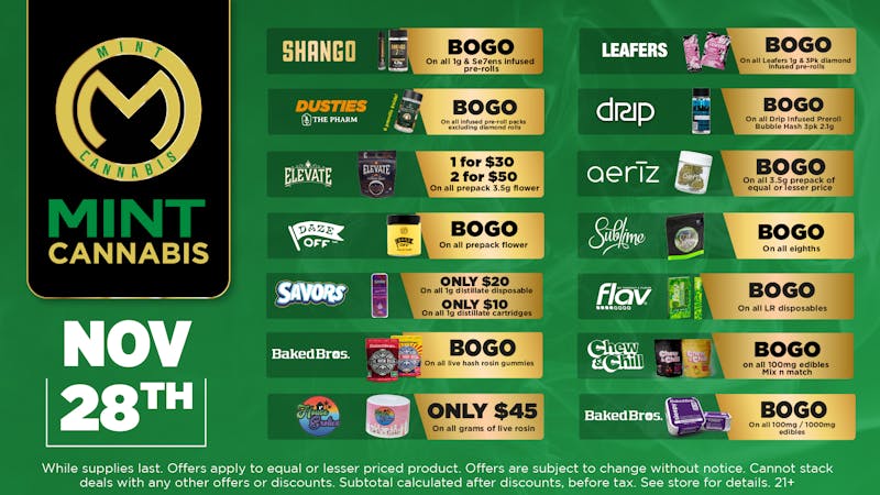 The Mint Cannabis - Tempe Friday Featured Deals