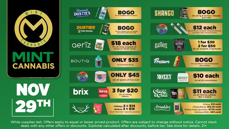 The Mint Cannabis - Phoenix Saturday Featured Deals