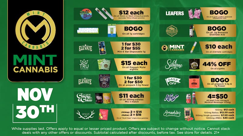 The Mint Cannabis - Mesa Sunday Featured Deals