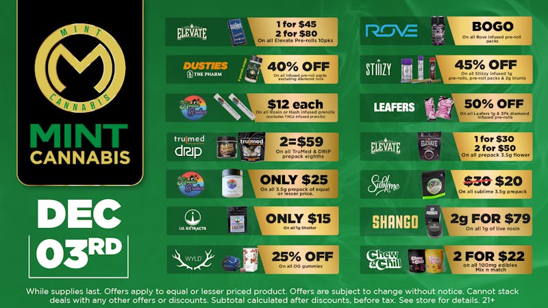 The Mint Cannabis - Tempe Weds Featured Deals