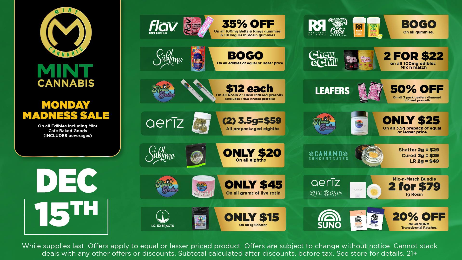 The Mint Cannabis - Tempe Monday Featured Deals