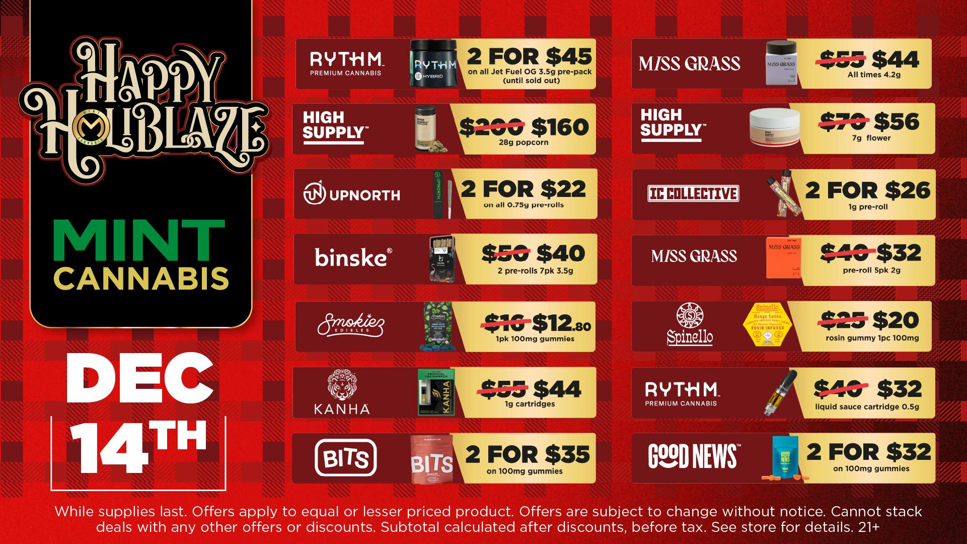 Mint Cannabis - Willowbrook Mint Willowbrook Sunday Specials!