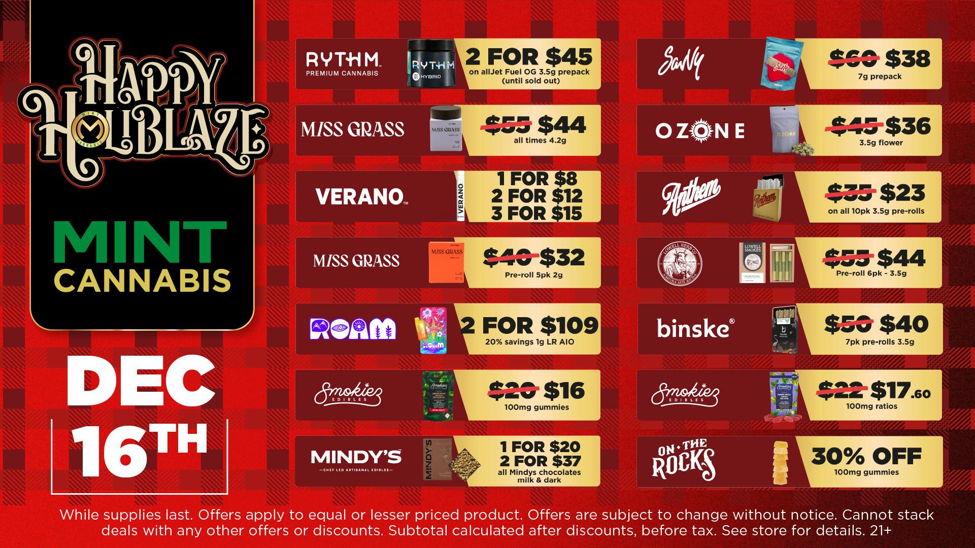 Mint Cannabis - Willowbrook Mint Willowbrook Tuesday Deals