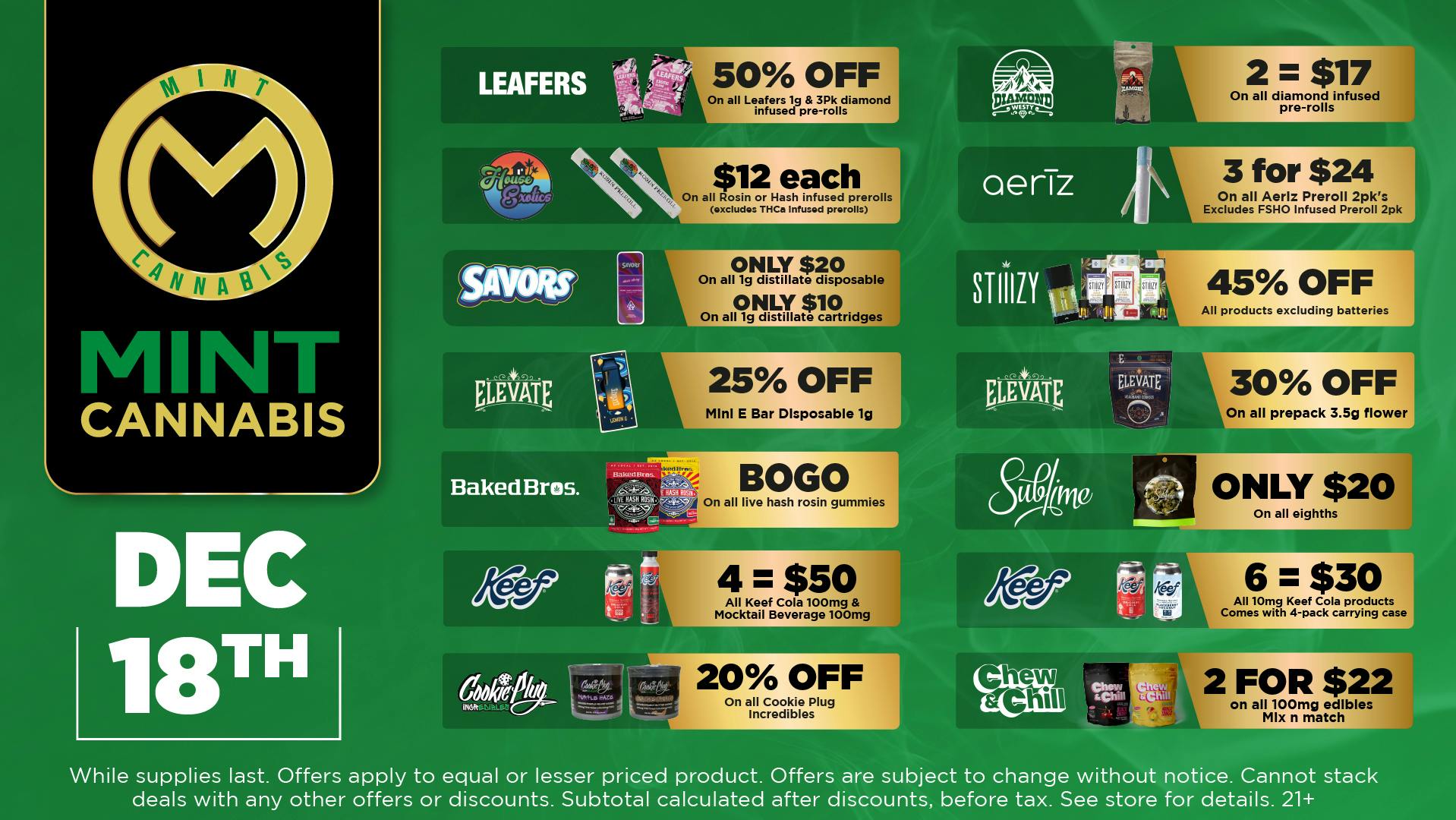The Mint Cannabis - Tempe Thursday Featured Deals