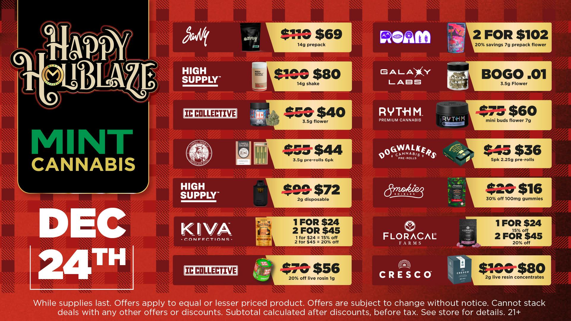 Mint Cannabis - Willowbrook Mint Willowbrook Wednesday Specials!