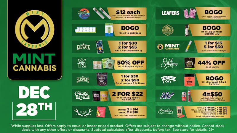 The Mint Cannabis - Mesa Sunday Featured Deals