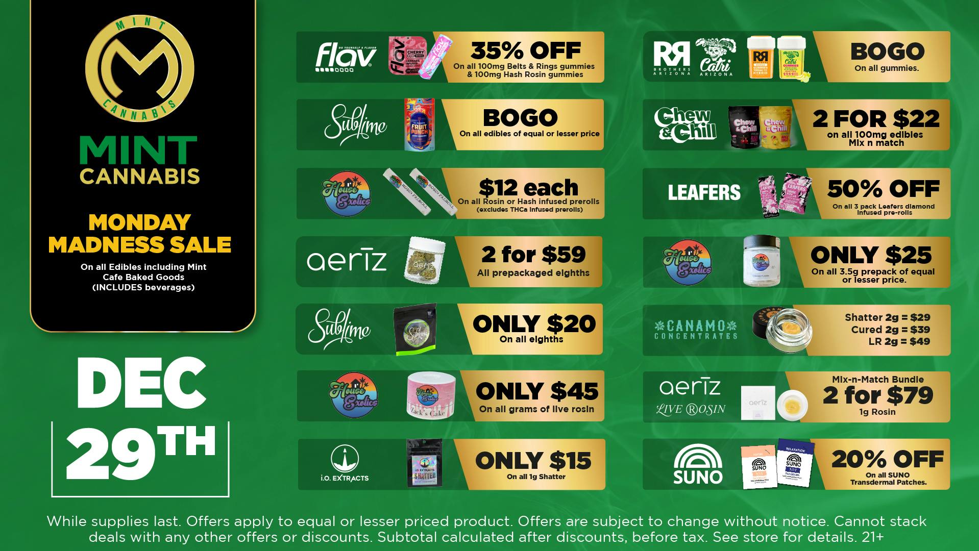 The Mint Cannabis - Tempe Monday Featured Deals