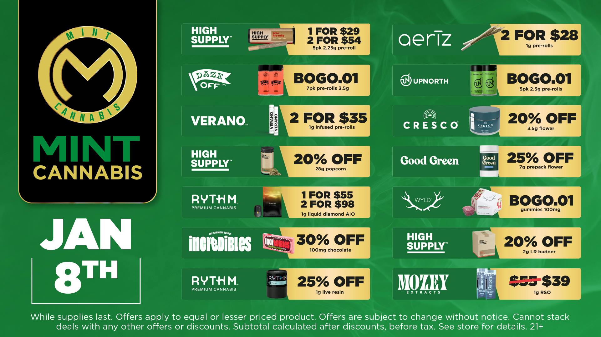 Mint Cannabis - Willowbrook Mint Willowbrook Thursday Specials!