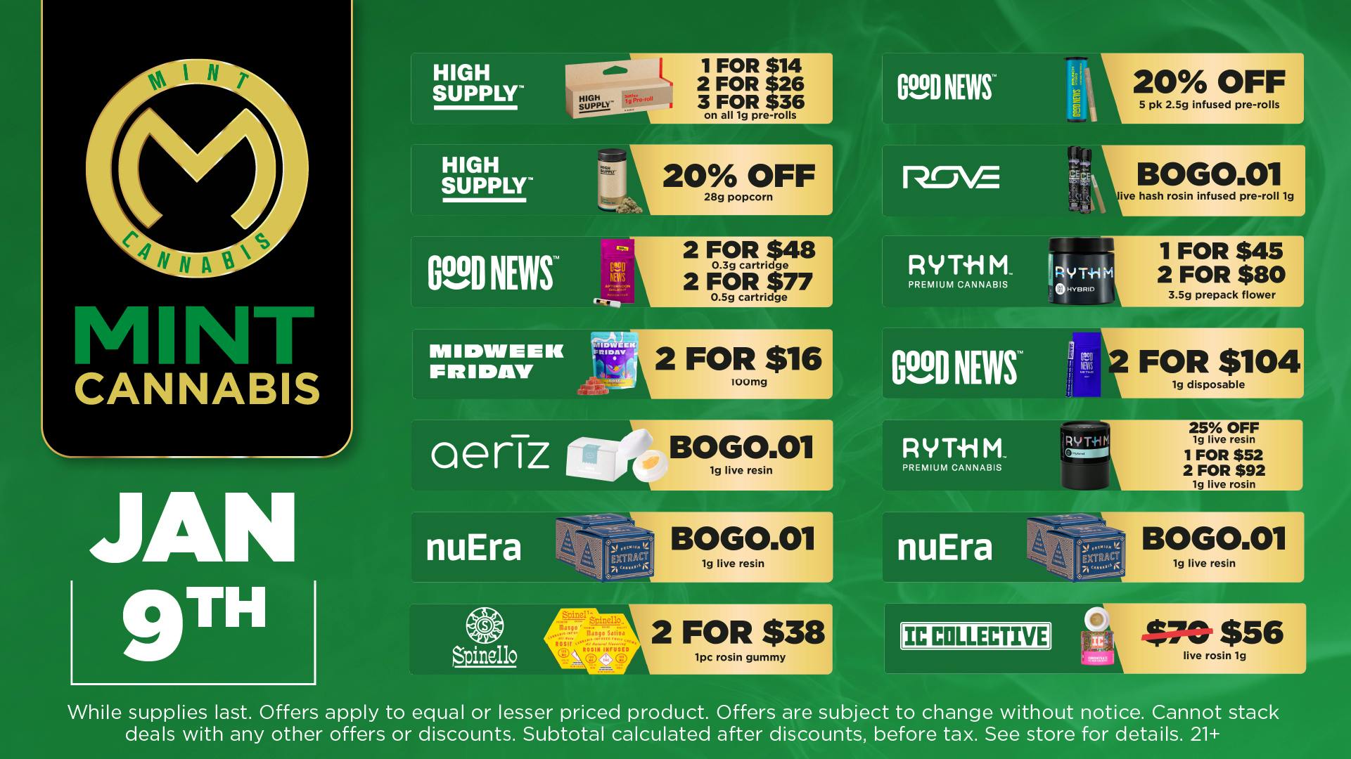 Mint Cannabis - Willowbrook Mint Willowbrook Friday Specials!