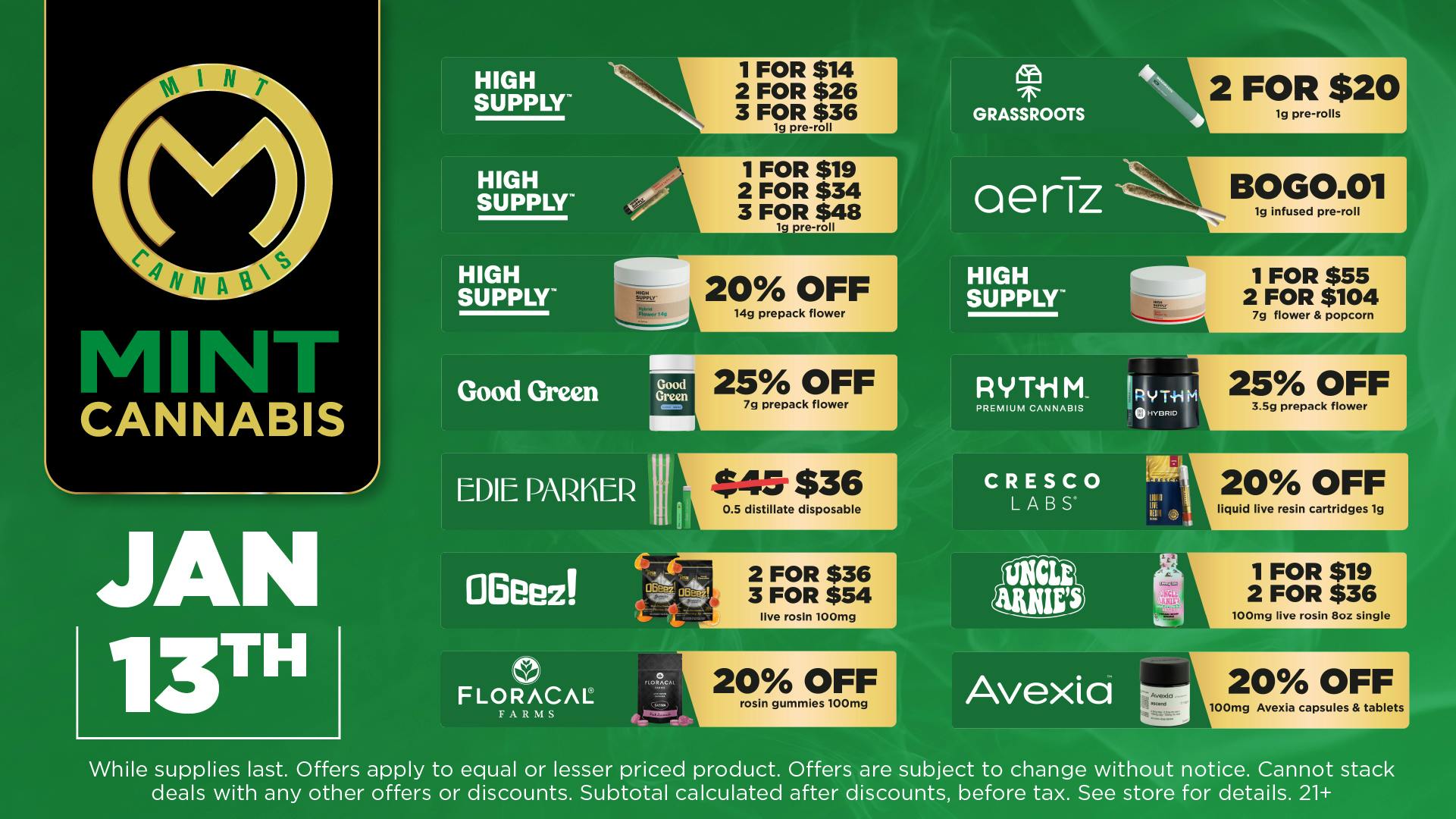 Mint Cannabis - Willowbrook Mint Willowbrook Tuesday Deals