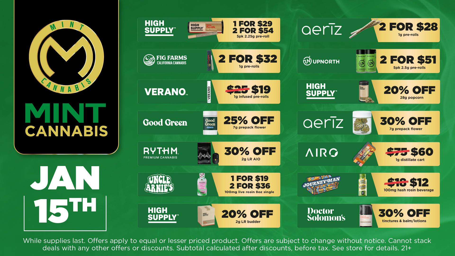 Mint Cannabis - Willowbrook Mint Willowbrook Thursday Specials!