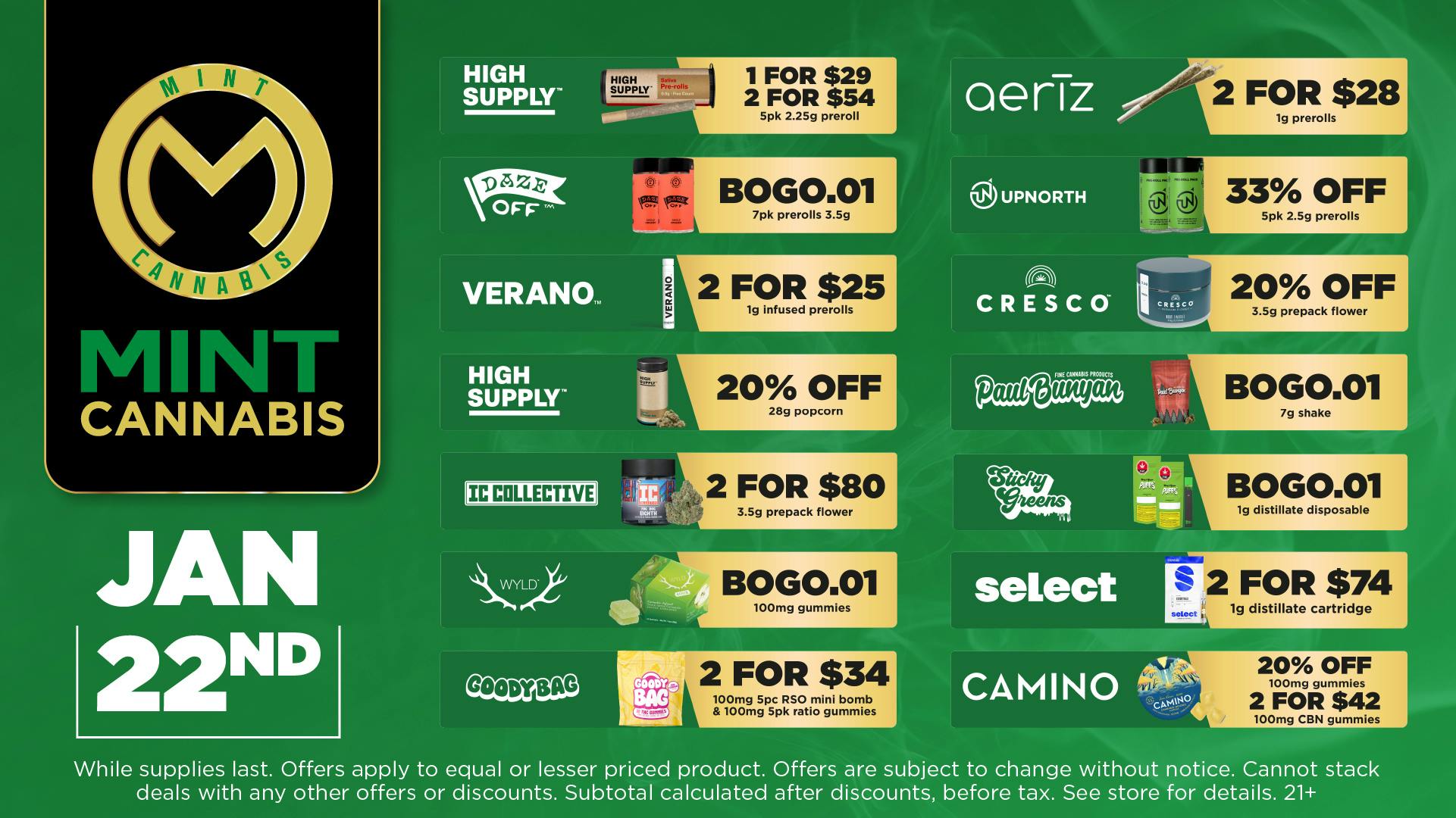 Mint Cannabis - Willowbrook Mint Willowbrook Thursday Specials!