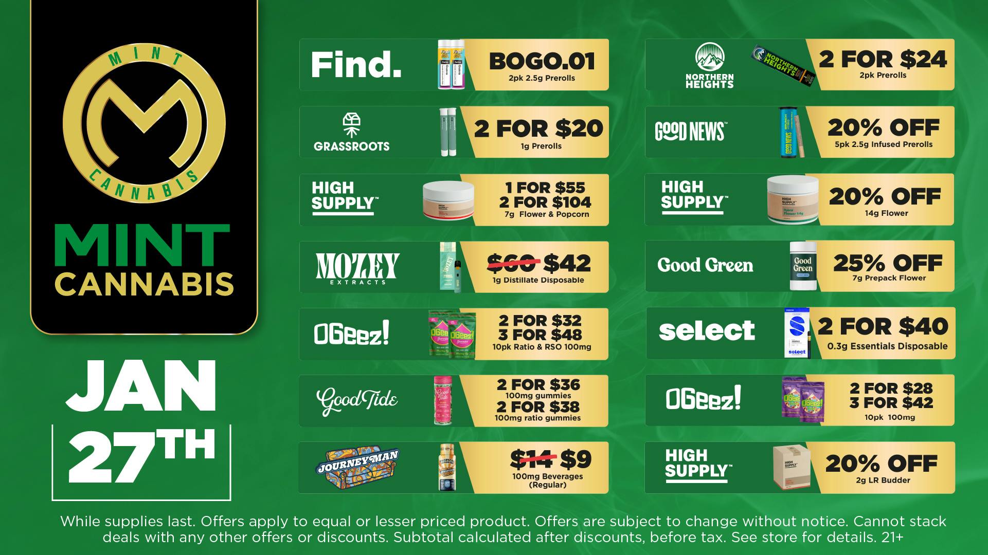 Mint Cannabis - Willowbrook Mint Willowbrook Tuesday Deals