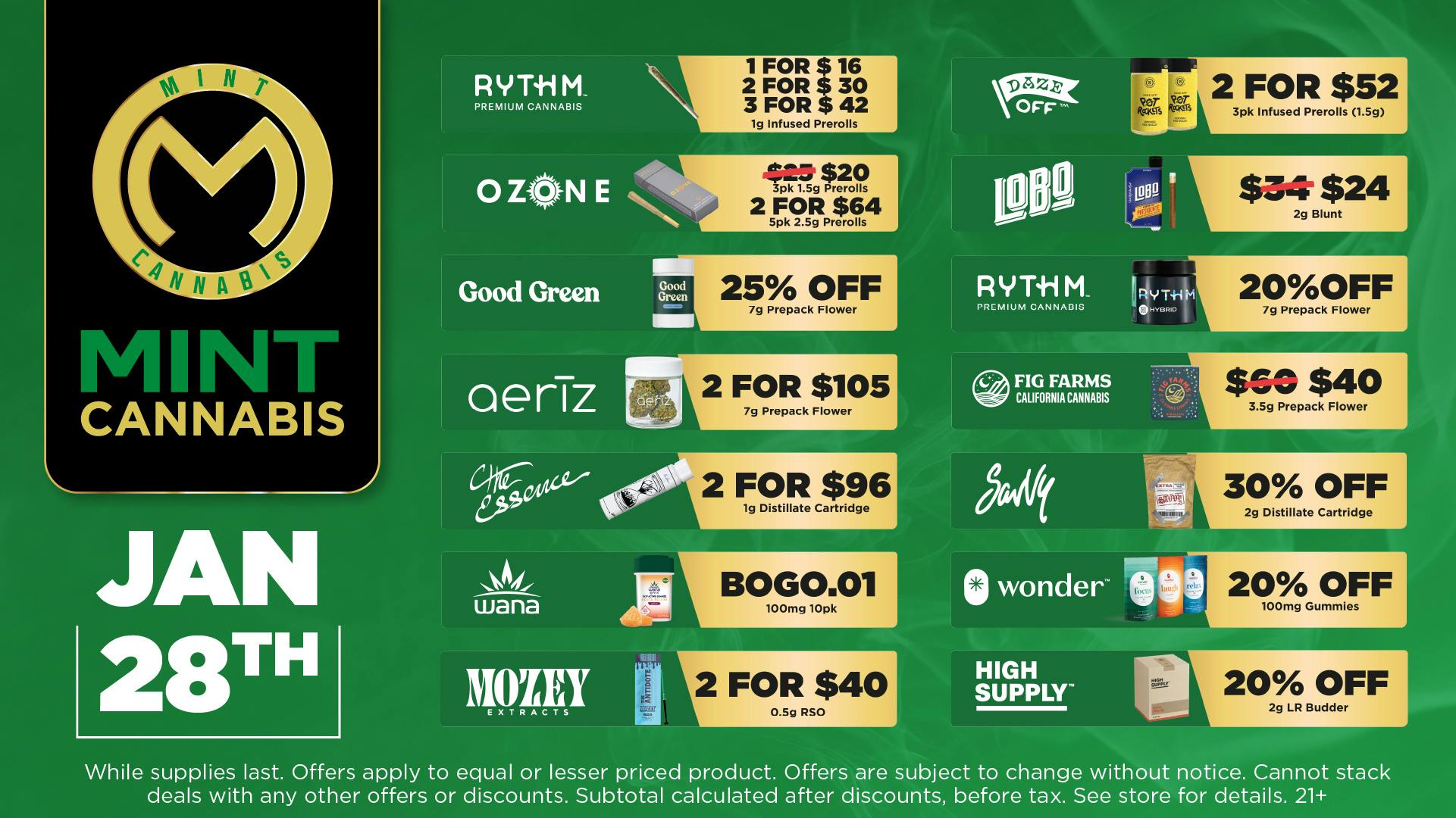 Mint Cannabis - Willowbrook Mint Willowbrook Wednesday Specials!