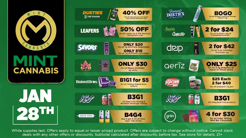 The Mint Cannabis - Mesa Weds Featured Deals