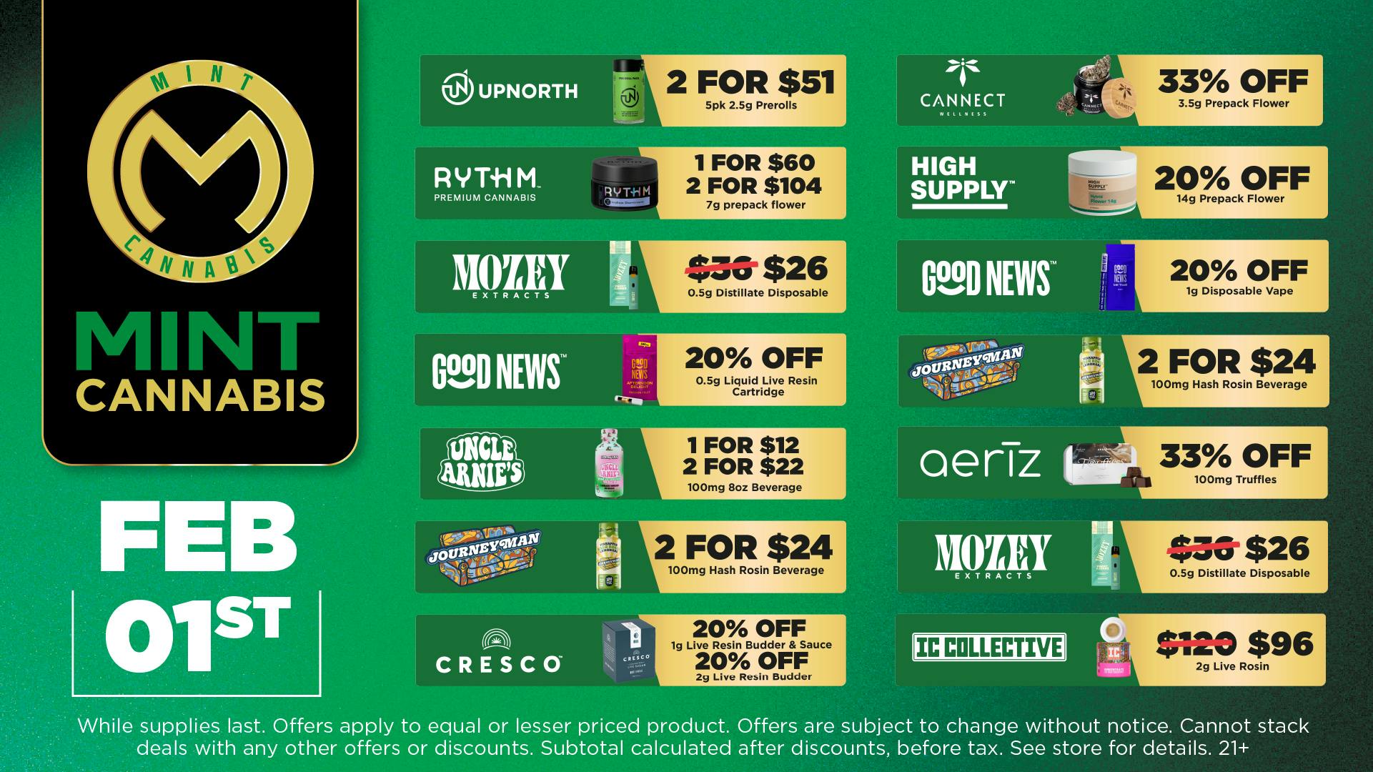 Mint Cannabis - Willowbrook Mint Willowbrook Sunday Specials!