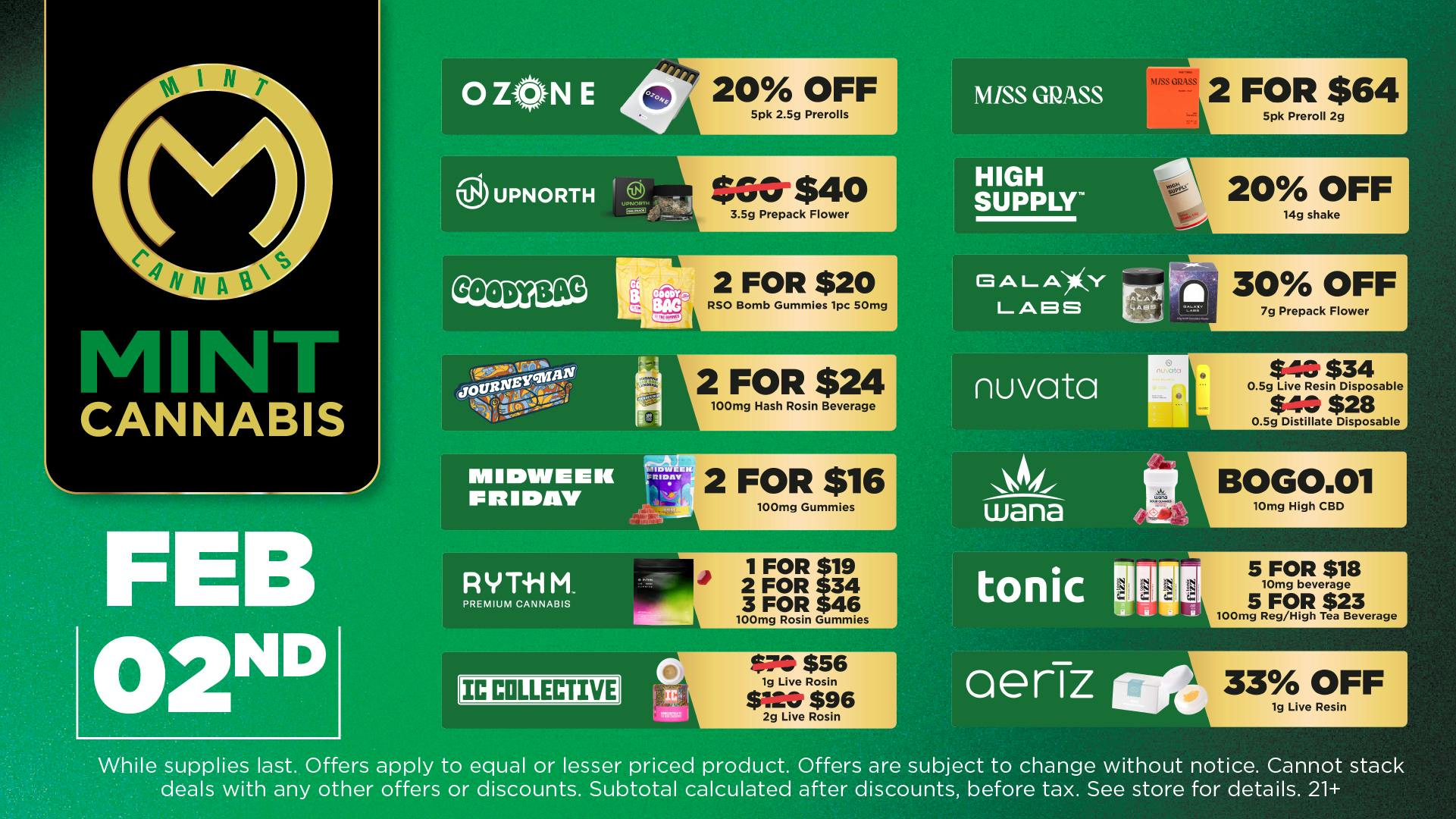 Mint Cannabis - Willowbrook Mint Willowbrook Monday Specials!