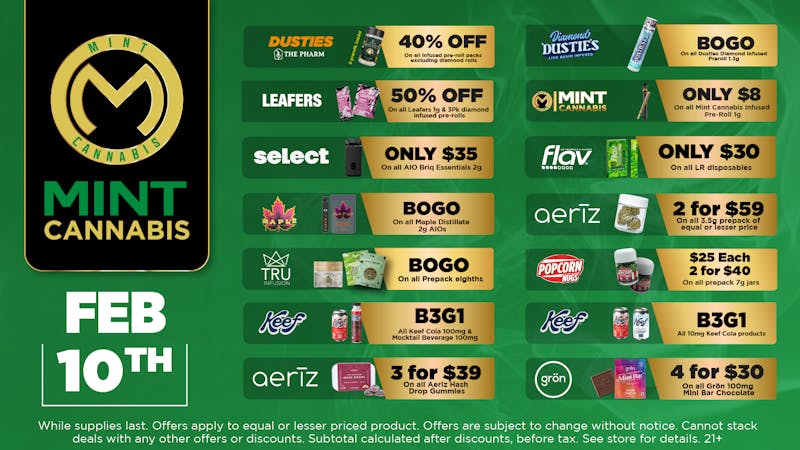 The Mint Cannabis - Mesa Thursday Featured Deals