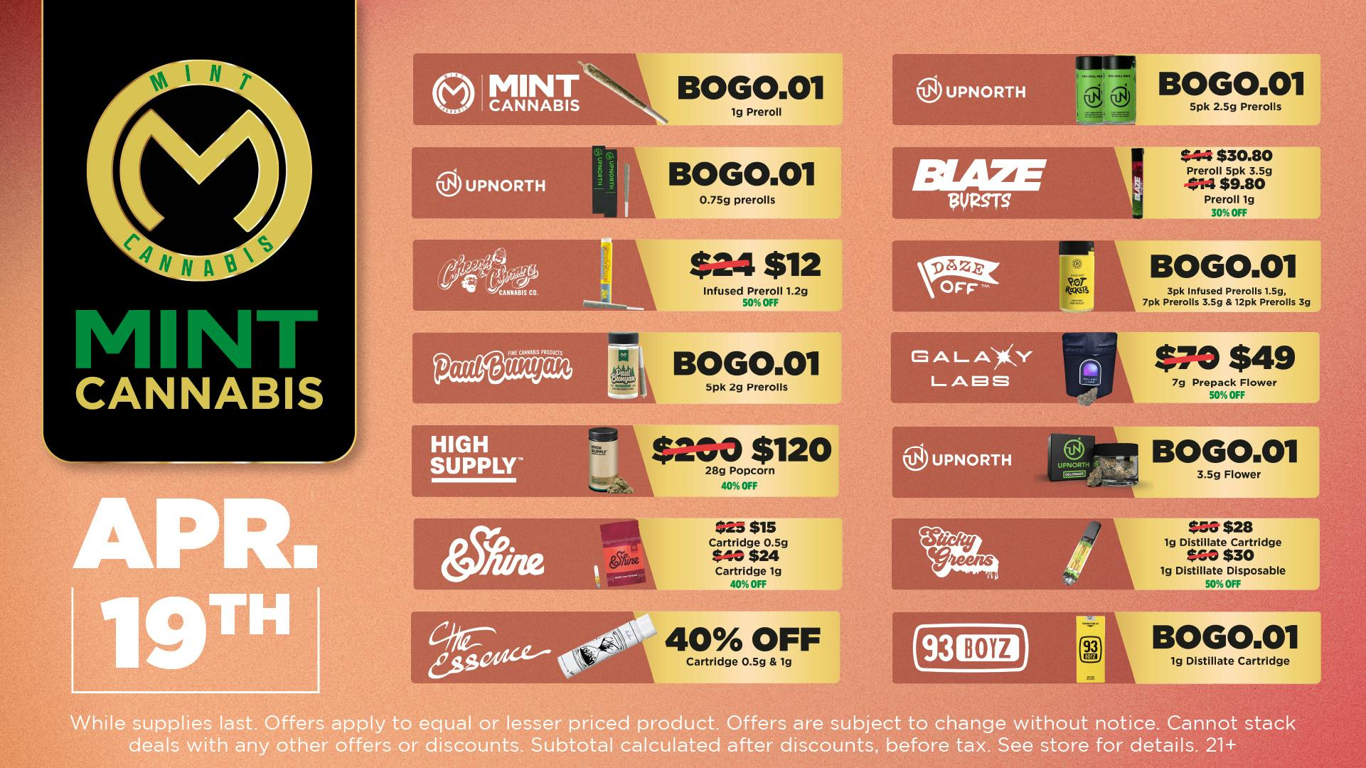 Mint Cannabis - Willowbrook Mint Willowbrook Sunday Specials!