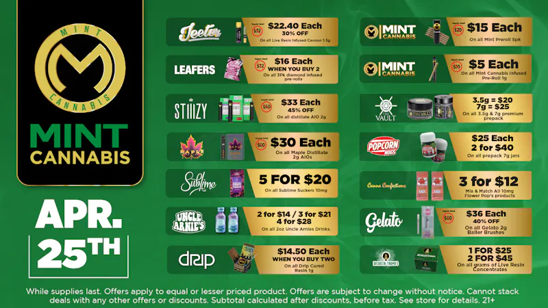 The Mint Cannabis - Phoenix Saturday Featured Deals