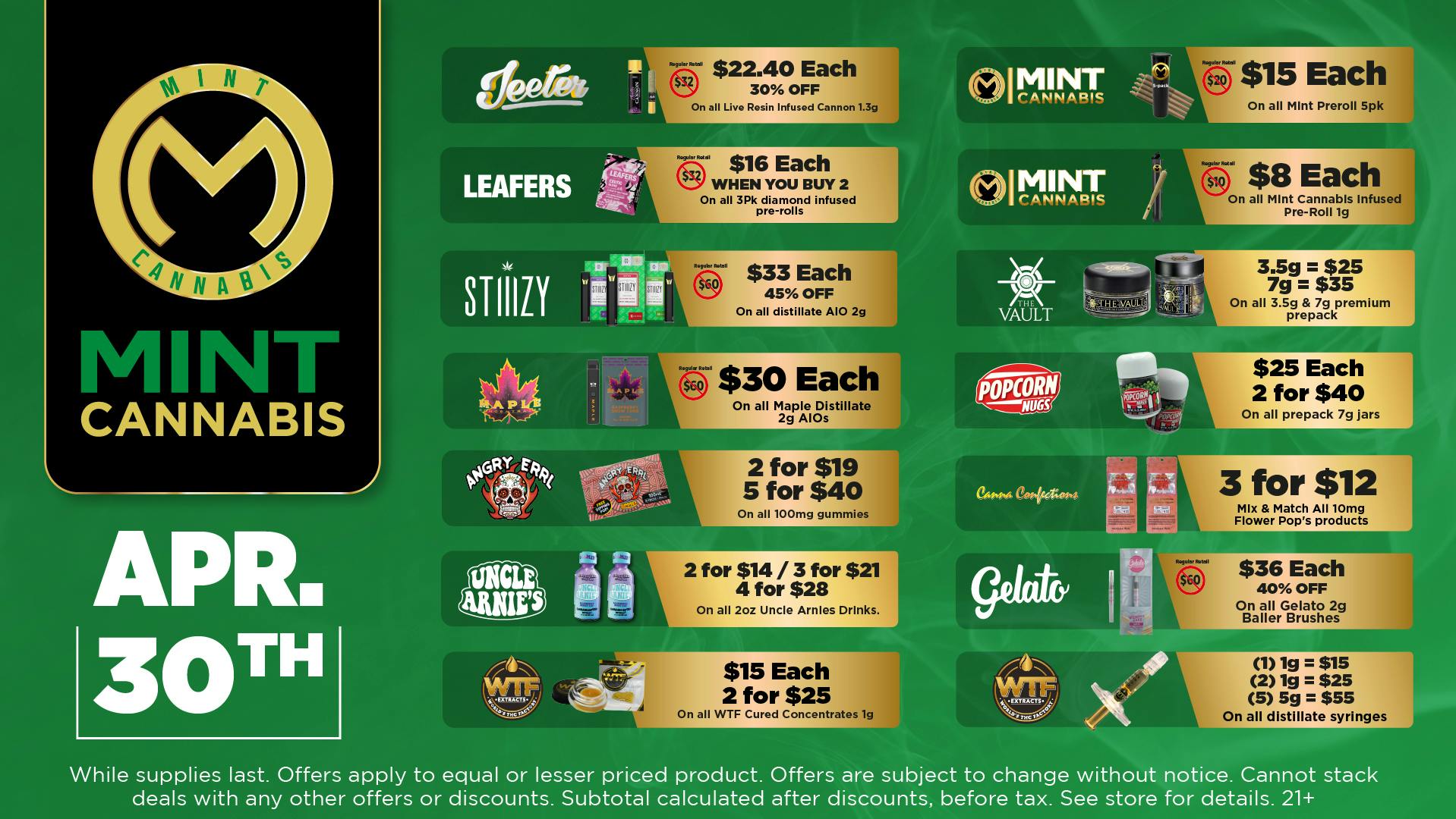The Mint Cannabis - Tempe Thursday Featured Deals