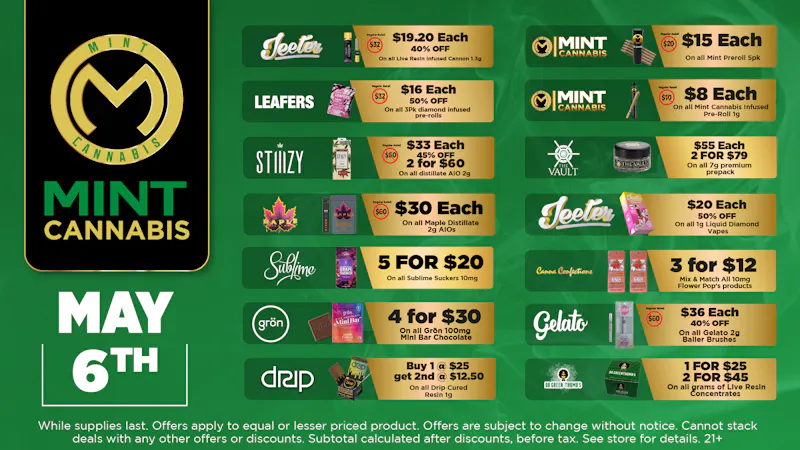 The Mint Cannabis - Mesa Weds Featured Deals