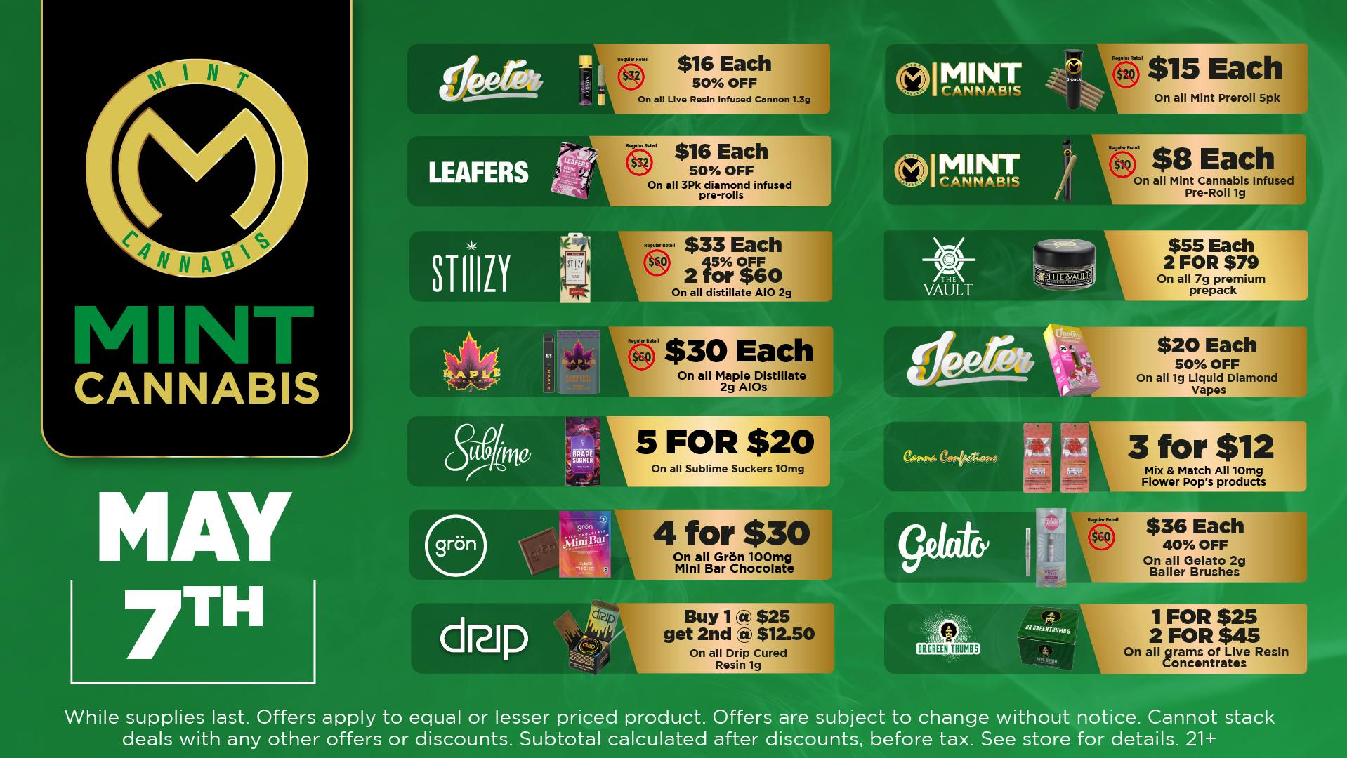 The Mint Cannabis - Tempe Thursday Featured Deals