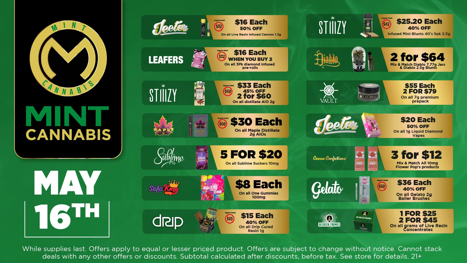 The Mint Cannabis - Mesa Saturday Featured Deals