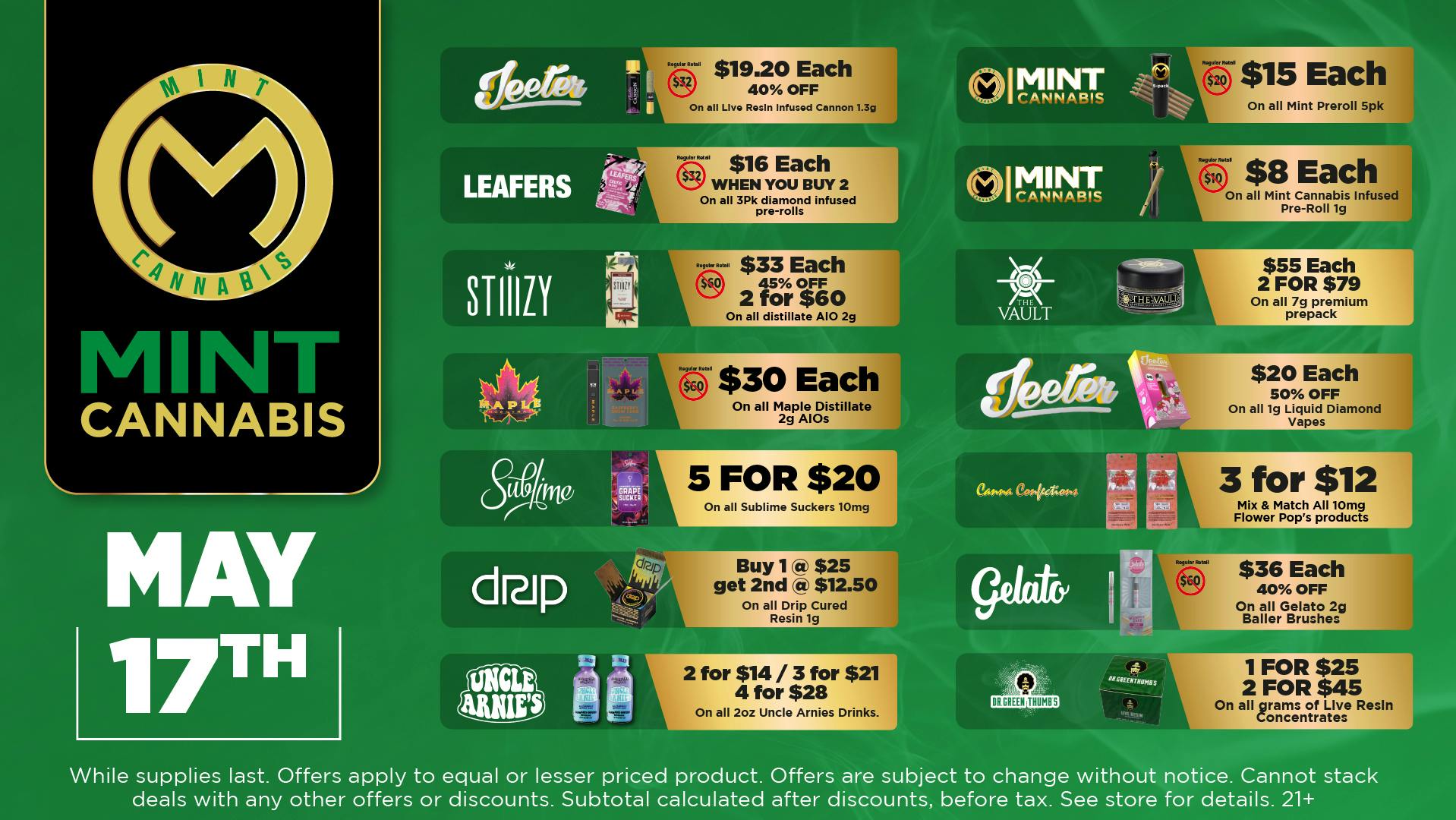 The Mint Cannabis - Tempe Sunday Featured Deals