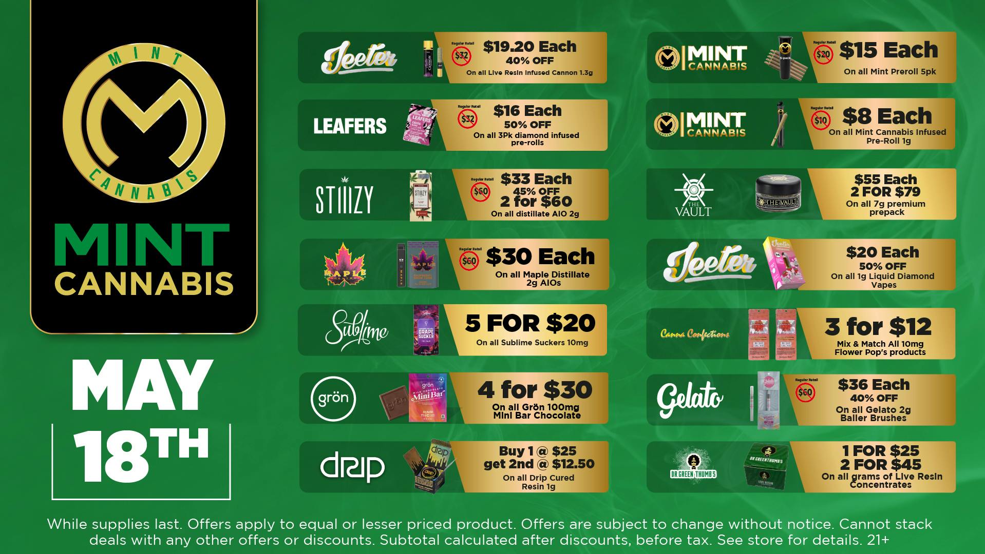 The Mint Cannabis - Tempe Monday Featured Deals