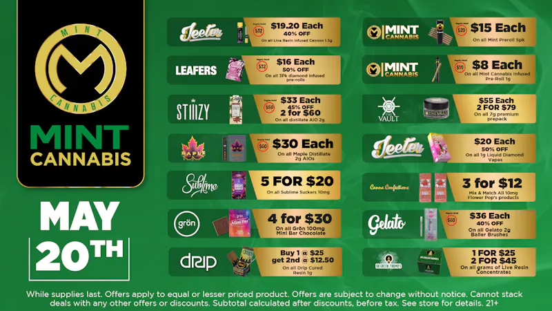 The Mint Cannabis - Tempe Weds Featured Deals