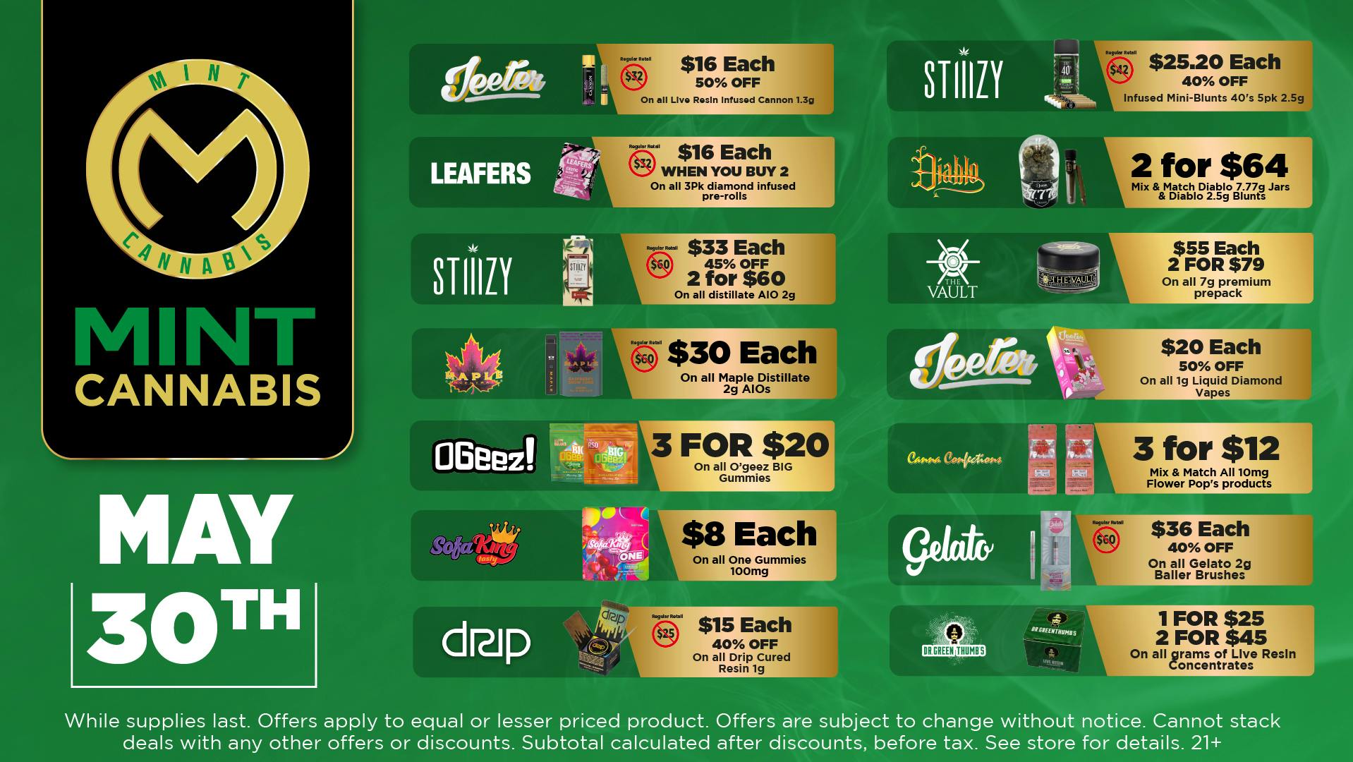 The Mint Cannabis - Tempe Saturday Featured Deals