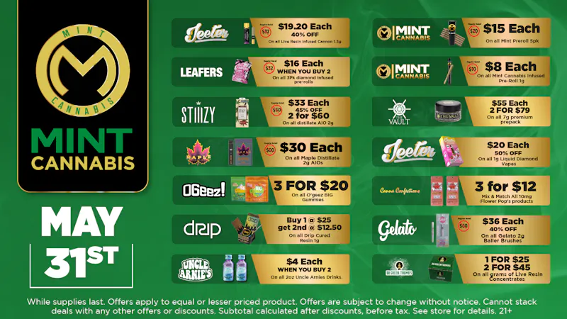 The Mint Cannabis - Mesa Sunday Featured Deals