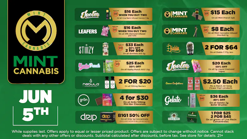 The Mint Cannabis - Tempe Friday Featured Deals
