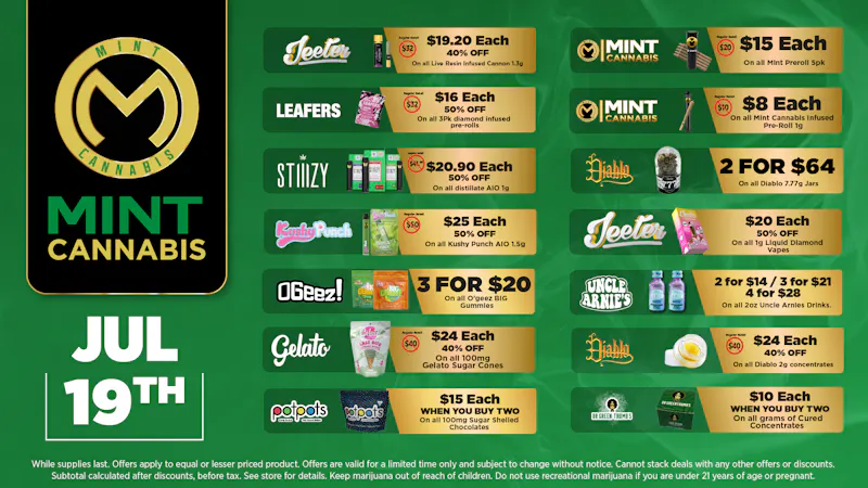 The Mint Cannabis - Mesa Sunday Featured Deals