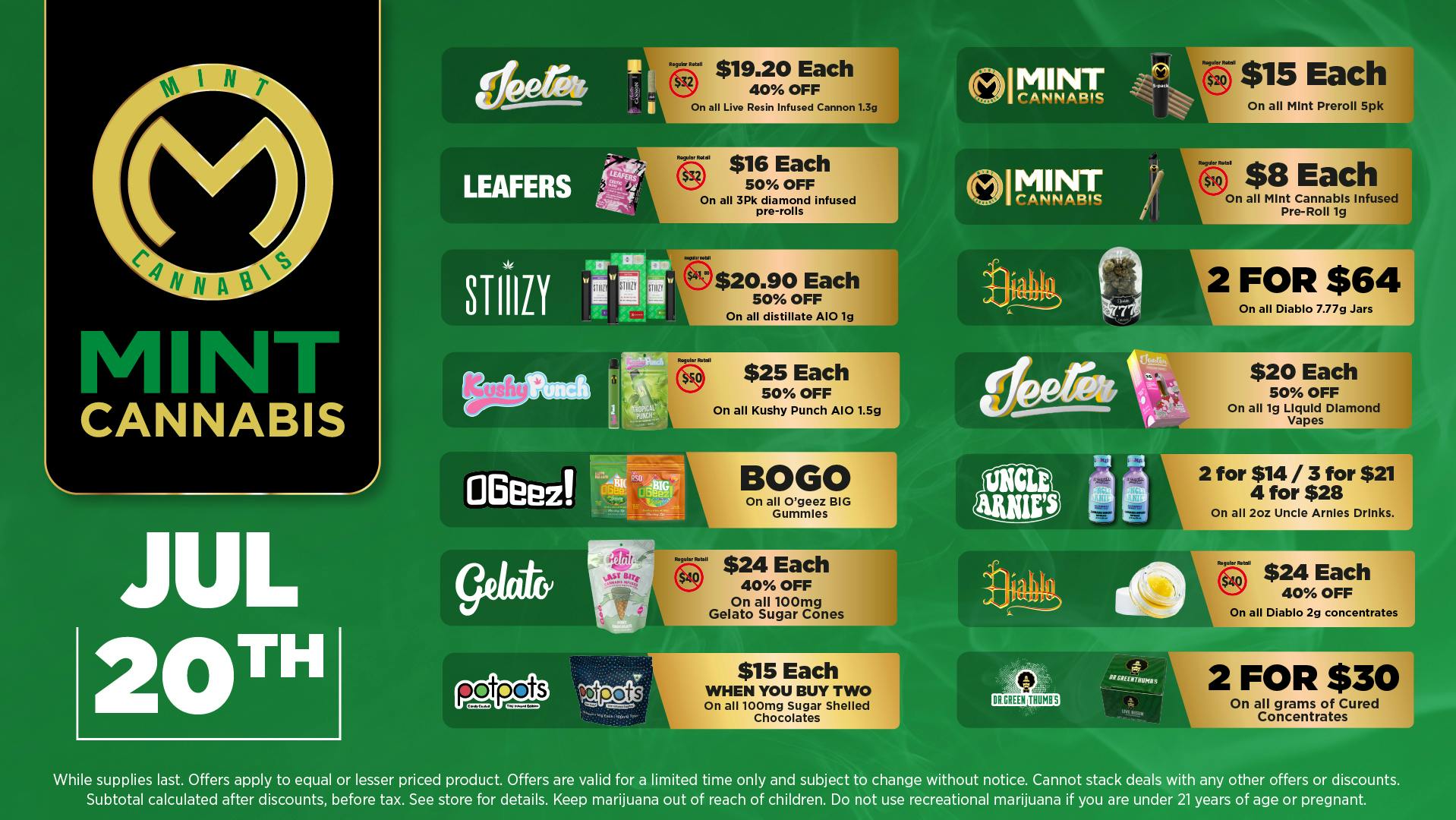The Mint Cannabis - Tempe Monday Featured Deals