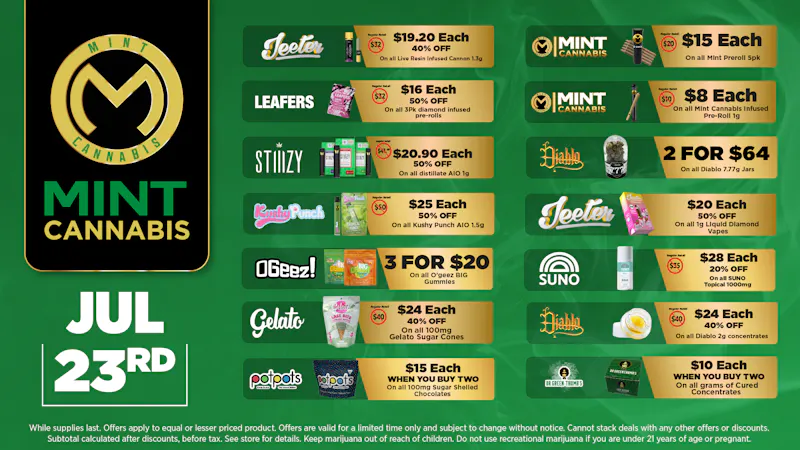 The Mint Cannabis - Phoenix Thursday Featured Deals