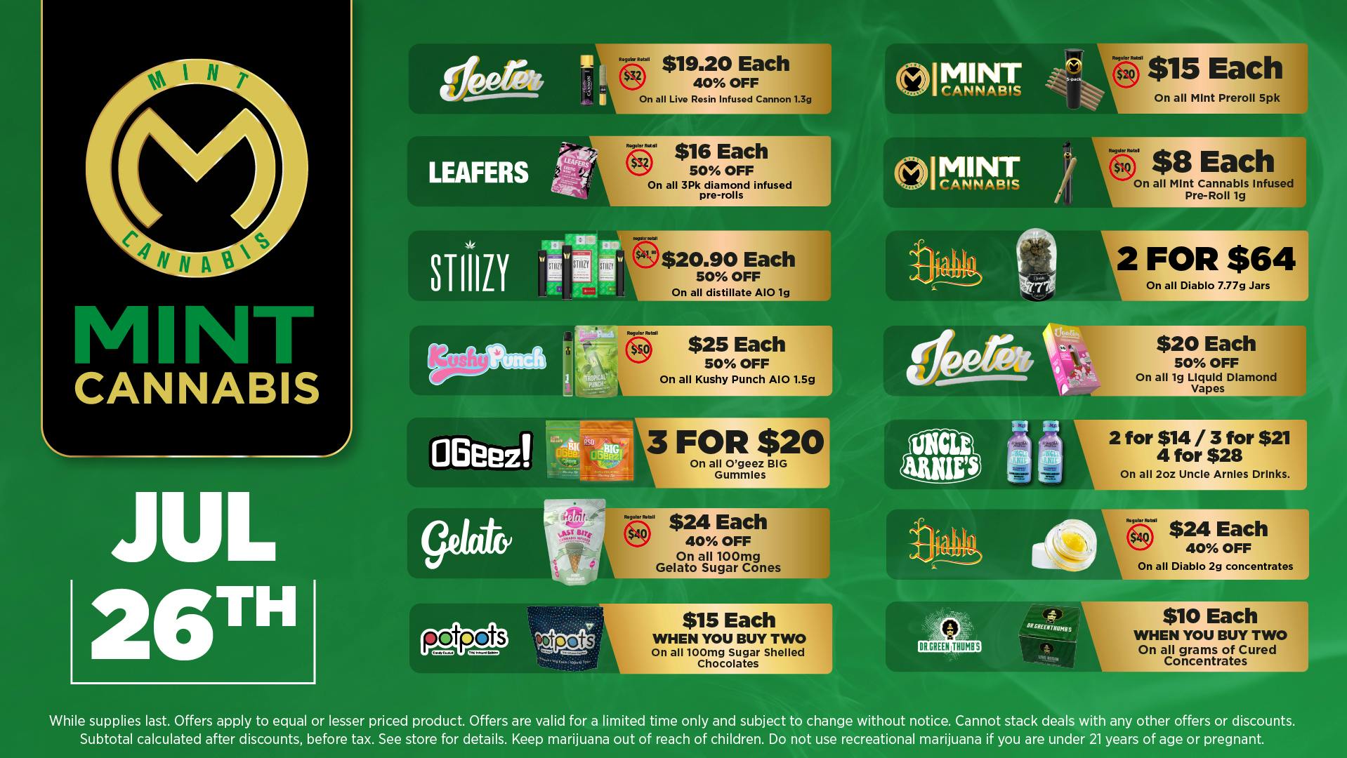 The Mint Cannabis - Mesa Sunday Featured Deals