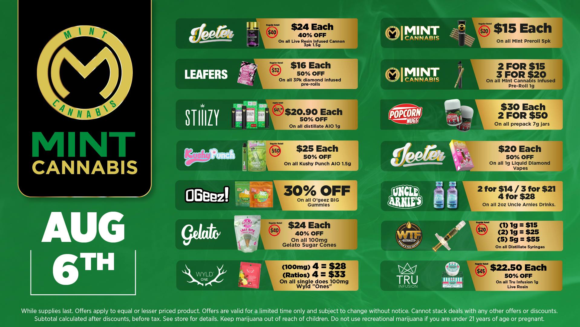 The Mint Cannabis - Tempe Thursday Featured Deals